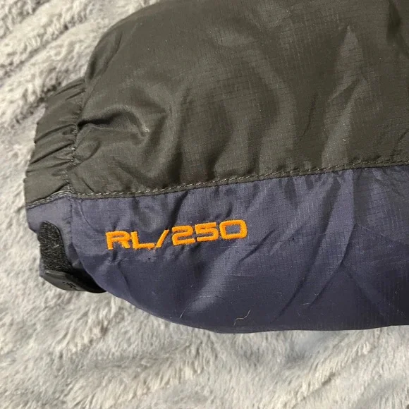 Polo Ralph Lauren RL/250 Mens Down Puffer Jacket Navy Black Large PonyFlaws